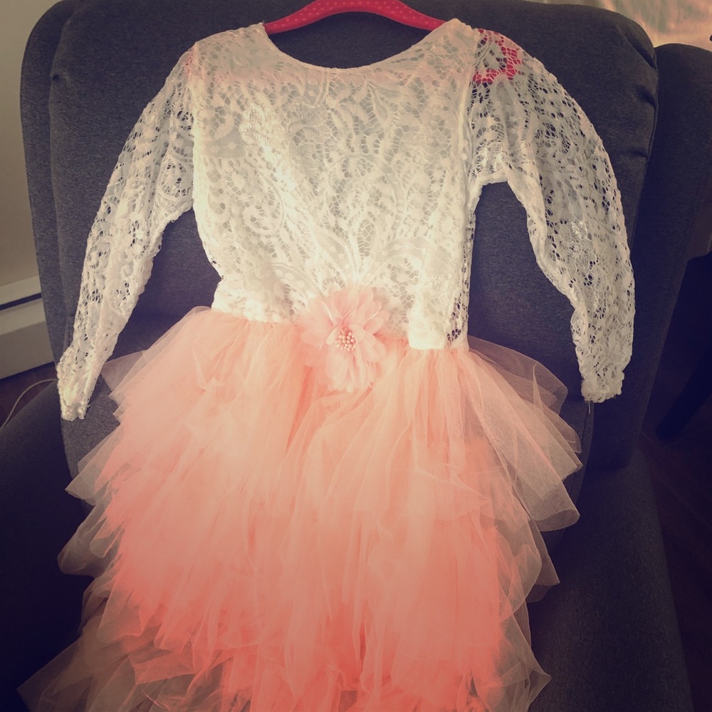 Ligh Pink and white lace dress. Never worn.